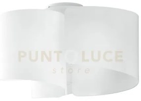 Plafoniera imagine bianca 3 luci attacco e27 47x28cm vetro e alluminio