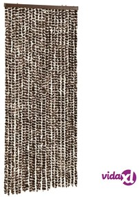 vidaXL Zanzariera Marrone e Bianca 90x220 cm Ciniglia