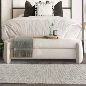 RUBEN - tappeto in lana avorio con decoro