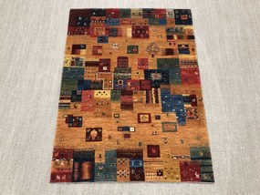 Loribaft Tappeto 100 x 130 Giallo (Iran) Annodato A Mano