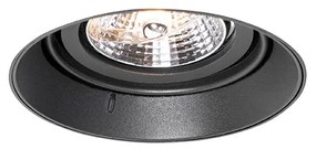 Set di 6 faretti da incasso moderni neri GU10 AR70 rotondi senza bordi - Oneon