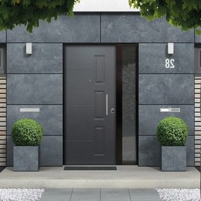 Porta blindata MASTER Jack L 80 x H 210 cm grigio/bianco apertura sinistra