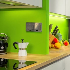 Brilagi - Presa doppia da incasso a pavimento per esterno IP55 cromo opaco rettangolare