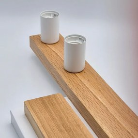 Lampadario a plafone MATTE 4xE27/15W/230V bianco/quercia