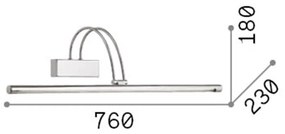 Applique Contemporanea Bow Metallo Cromo Led 8W Luce Calda