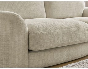 Divano angolare beige (con penisola a destra/con chaise lounge) con rivestimento in ciniglia Leonore – Bobochic Paris