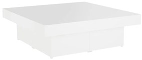 Tavolino da salotto bianco 90x90x28 cm in truciolato