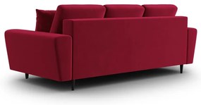 Divano rosso allungabile e con contenitore con rivestimento in velluto 235 cm Kyoto – Cosmopolitan Design