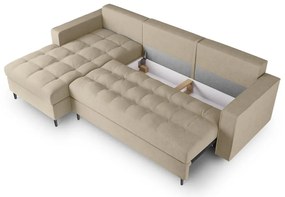 Divano letto angolare beige, angolo sinistro Santo - Milo Casa