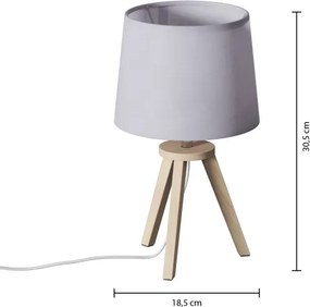 Atmosphera - Lampada da tavolo TRIPOD 1xE14/40W/230V pino/grigio