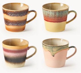 Set di 4 tazze fatte a mano in gres 70's