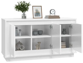 Credenza bianco lucido 102x35x55 cm in legno multistrato