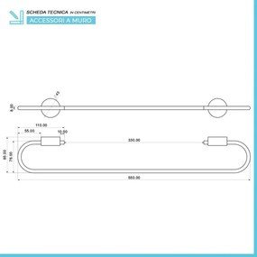 Set accessori a muro 6 pezzi in acciaio cromato e viti incluse Plaza