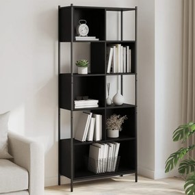Libreria nera 72x28x172 cm in legno multistrato