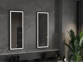 Mexen Coro specchio da bagno retroilluminato 45 x 120 cm, LED 6000K, anti-appannamento, cornice nera - 9817-045-120-611-70