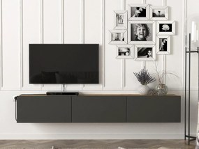 Mobile TV sospeso con 3 ante Antracite e Naturale chiaro - VIKILA