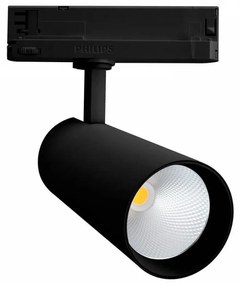 Faro LED 34W per Binario Trifase, 38°+60° Nero con driver PHILIPS Colore Bianco Caldo 2.700K