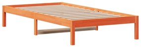 Dormeuse marrone cera 80x200 cm in legno massello di pino