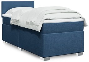 Giroletto A Molle Con Materasso Blu 90x190 Cm İn Tessuto /