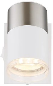 Globo 57851-1 - Faretto da parete BRISBON 1xGU10/25W/230V bianco/cromo