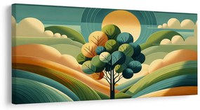 Quadro su tela – Albero della vita e sole in armonia