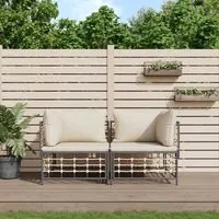 Divani Angolari Modulari con Cuscini 2 pz in Polyrattan 3186690