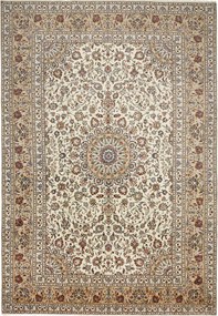 Kashan Tappeto 240x350 Beige (Iran) Annodato A Mano