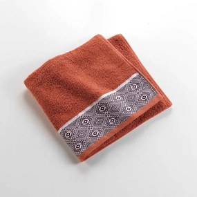 Asciugamano in spugna di cotone color mattone 70x130 cm Esteban - douceur d'intérieur
