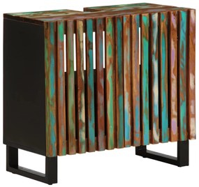 Mobile Lavabo Da Bagno 62x34x58cm İn Legno Massello Di Acacia /