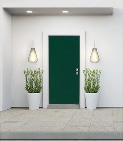Porta blindata YALE Porta Luxe L 80 x H 210 cm in PVC verde/noce, apertura spingere a sinistra, falso telaio incluso