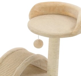 Albero per gatti con tiragraffi in sisal 40 cm beige e marrone