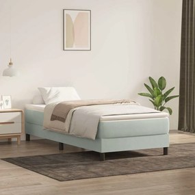 Letto A Molle Senza Materasso Grigio Chiaro 80x220 Cm Velluto /