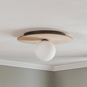 EMIBIG LIGHTING Plafoniera Kenzo, rotonda, marrone/bianca, a 1 luce