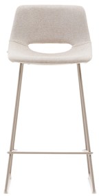 Kave Home - Sgabello Zahara beige e acciaio finitura beige altezza 65 cm