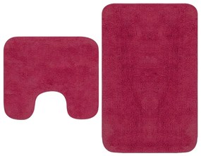 Set Tappetini Per Bagno 2 Pz İn Tessuto Fucsia /