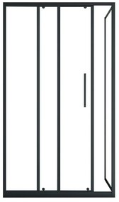 Porta per doccia fissa con porta scorrevole 120 x 80 x 195 cm Nero opaco Stile industriale - TORONI