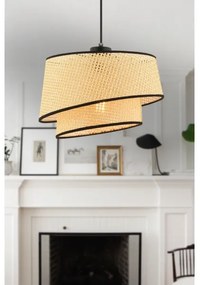 Lampadario a cavo BARETTE 1xE27/60W/230V beige/nero