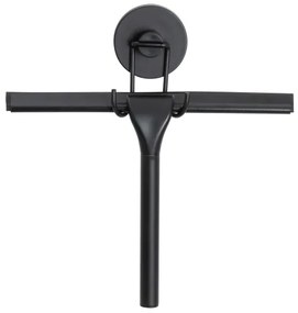 WENKO 24731100-Raschietto per doccia VACUUM-LOC rotondo nero 24,5x25 cm