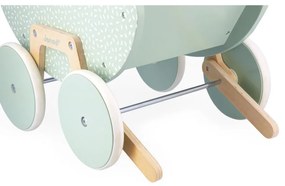 Carrozzina in legno per bambole con copertina e cuscino - Zen