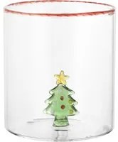 Bicchiere acqua albero Natale vetro borosilicato