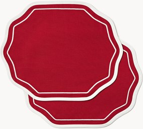 Set di 2 tovagliette americane natalizie con bordi smerlati Amela