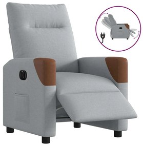 Poltrona Elettrica Reclinabile Grigio Chiaro İn Tessuto /