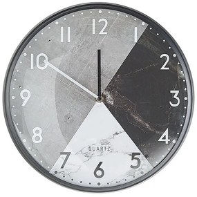 Orologio da parete vetro grigio e nero ø 33 cm DAVOS Beliani