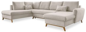 Divano letto beige a "U", angolo sinistro Scandic Lagom - Miuform