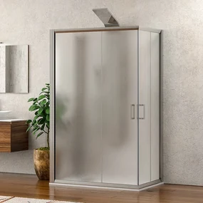 Kamalu - Box doccia tre lati 80x100x80 altezza 180 vetro opaco K410