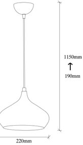 Lampada a sospensione con cavo DODO 1xE27/40W/230V bianco