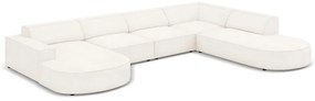 Divano angolare beige in tessuto bouclé (angolo destro) Jodie - Micadoni Home