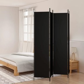 Divisorio A 4 Pannelli Nero 200x220 Cm İn Tessuto /