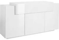 Madia 4 ante per Soggiorno Moderna 160x45x85,5cm - CELESTIA Colore: bianco laccato