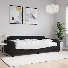 Divano Letto Con Materasso Nero 100x200 Cm İn Velluto /